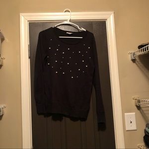 LOFT Black and Pearl Sweater